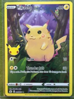 POKEMON CARD Pikachu CELEBRATIONS FULL ART 2021 Pokemon PIKACHU Card TCG CCG Art - Image 3