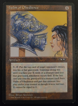 MTG Helm of Obedience (Lightly Played) Alliances 1996 - Rare - (LP) - Image 1