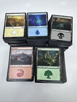 1000 Basic Lands Bulk Lot, 200 of Plains Island Swamp Mountain Forest, Magic MTG - Image 1