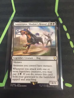 MTG Magic The Gathering Interceptor, Shadow’s Friend FIC Rare Final Fantasy Dog - Image 1