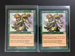 2 x BLANCHWOOD ARMOR Urza's Saga 237 Magic the Gathering 1998 MTG Vintage Green - Image 1