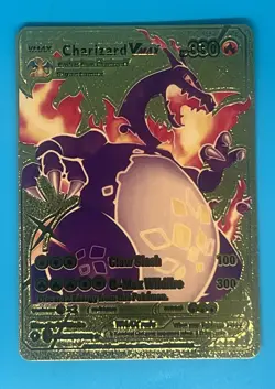 Pokemon Gold Foil Fan Art Card Charizard VMAX Gigantamax - Image 1