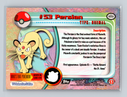 Pokemon Topps TV Animation Edition 1999 Black Logo #53 Persian - Image 2