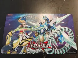 Yugioh Official Yugo & Crystal Clear Wing Synchro Dragon Win-A-Mat Playmat - Image 1