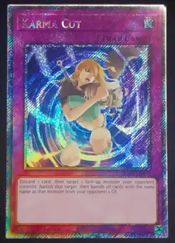 YuGiOh! Karma Cut RA04-EN128 Platinum Secret Rare - Near Mint - Image 1