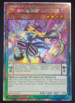 YuGiOh! Performapal Skullcrobat Joker RA04-EN257 Platinum Secret Rare - NM - Image 1