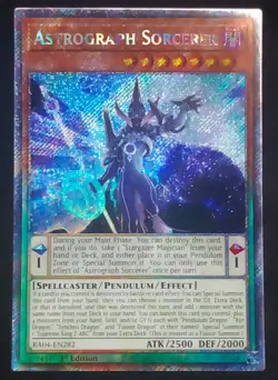 YuGiOh! Astrograph Sorcerer RA04-EN282 Platinum Secret Rare - Near Mint - Image 1