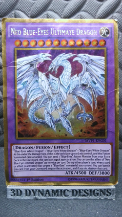 | Yugioh Neo Blue-Eyes Ultimate Dragon MVP1-ENG01 1st Gold Ultra DMG 🔥 | - Image 1
