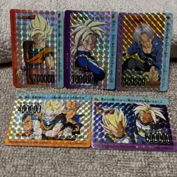 Dragon Ball Carddass Amada Card Set 5 Pieces Used - Image 1