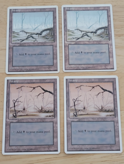 Magic The Gathering - Swamp Lot of 4 Fourth Edition - Card # 190 &192 - Image 1