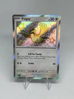 Pokemon Pidgey TCG Scarlet Violet Paldean Fates Holo Shiny Rare Card 196/091 - Image 1