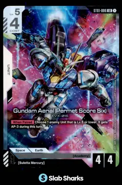 2024 GUNDAM CARD GAME GUNDAM AERIAL PERMET LEGEND RARE #ST01-006 HOLO - Image 1