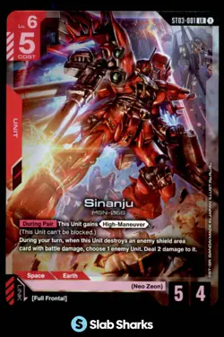 2024 GUNDAM CARD GAME SINANJU LR #ST03-001 LEGEND RARE UNIT HOLO - Image 1