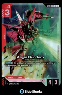 2024 GUNDAM CARD GAME AEGIS GUNDAM LR #ST04-006 ATHRUN ZALA LEGEND RARE HOLO - Image 1