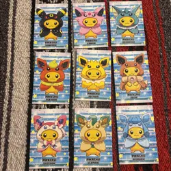 FULL Poncho Eevee PIKACHU Set Pokemon Attack 2 Card Database Cards 9 Lot - Image 1