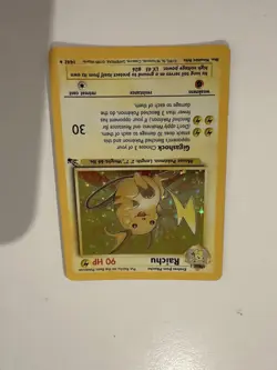 Pokemon TCG Raichu Fossil Holo Card 14/62 Unlimited Holo Rare Vintage WOTC - Image 1