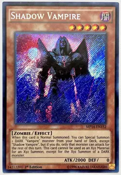 MP14-EN152 Shadow Vampire - Secret Rare 1st Edition Near Mint YuGiOh Card - Image 1