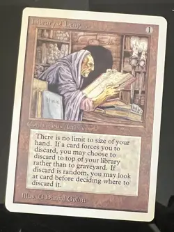 Magic the Gathering MTG Unlimited Library of Leng NM- (Beta Bob) - Image 1