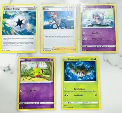 Lot 5 Card Pokemon Rebel Clash Common Natu Hattrem Skyla Phantrump Cap Energy - Image 1
