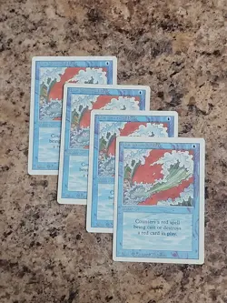 4x Blue Elemental Blast X4 MTG Revised Edition Magic The Gathering Nm Playset - Image 1