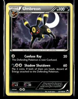 Umbreon 61/108 Black White Dark Explorers Pokemon MP - Image 1