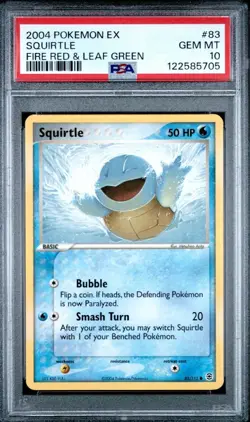 2004 POKEMON EX FIRE RED & LEAF GREEN SQUIRTLE #83/112 NON-HOLO PSA 10 - Image 1