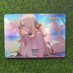 Cynthia Pokemon Anime Waifu Girl Doujin Lewd Goddess Story Holo Art Card - Image 2