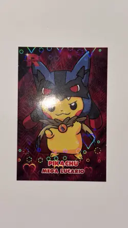 Poncho Pikachu Mega Lucario Sparkles Holo Pokemon Card Database Team Rocket - Image 3