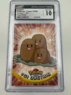 CGC 10 Dugtrio Topps #51 FIRST PRINT 2000 Pokemon Card Rare - Image 1