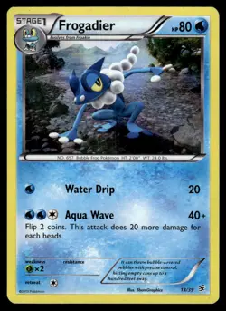 2013 Pokemon XY - Kalos Starter Set Frogadier #13 Light Play Holo - Image 1