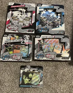 Pokemon Black Bolt White Flare Lot Binder Poster Sticker Victini New Sealed - Image 1