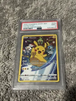 Pikachu SWSH020 Full Art Black Star Promo Figure Collection Pokemon Mint PSA 9 - Image 1