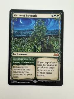 Virtue of Strength Showcase MTG Magic the Gathering Card NM Near Mint WOE - Image 1