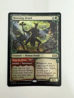Questing Druid Foil Showcase MTG Magic the Gathering Card NM Near Mint WOE - Image 1