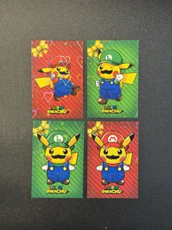 Mario & Luigi Pikachu Heart Holo Pokemon 2024 Card Database Merry Christmas Peru - Image 1