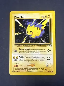Pikachu 70/111 Pokemon Neo Genesis Played Single Card TCG WOTC 2000 - Image 2