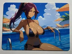 SEXY HEROINE WAIFU Yoruichi Shihoin BLEACH ACG PREMIUM HOLOFOIL CARD NM - Image 2