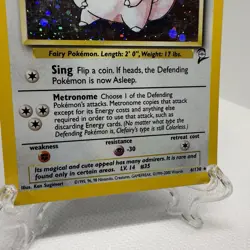 Vintage Base Set 2 Clefairy Pokemon Card WOTC Authentic Holo Swirl - Image 3