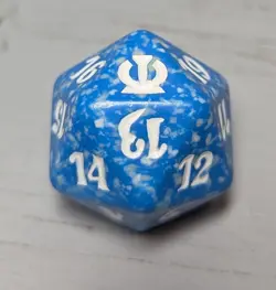 blue Spindown life counter from Theros MTG Magic the Gathering D20 - Image 1