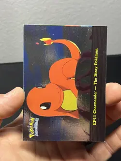Topps Pokemon TV #EP11 Charmander - The Stray Pokemon Silver Foil Miscut Error - Image 1