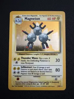 Pokemon TCG Magneton Base Set 9/102 Holo Rare - Image 1