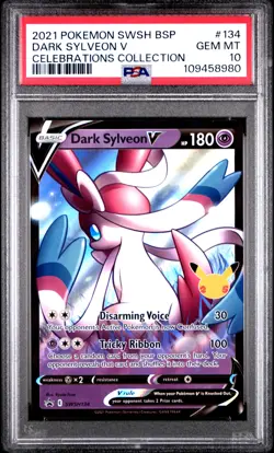 2021 Pokemon Celebrations Black Star Promo 134 Dark Sylveon Full Art V PSA 10 - Image 1