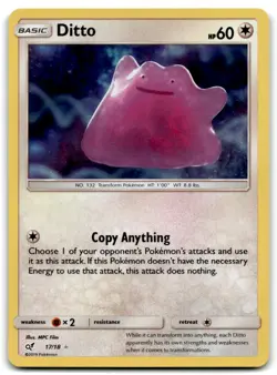 2019 Sun & Moon - Detective Pikachu Pokemon Ditto Basic/Rare Ultra #17 - Image 1