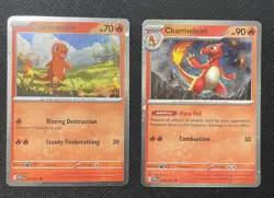 Pokemon TCG Charmander 004/165 Charmeleon 005/165 Cosmos Holo Promo - Image 1