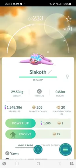 Pokemon Go Shiny Slakoth Blue Visor - Image 1
