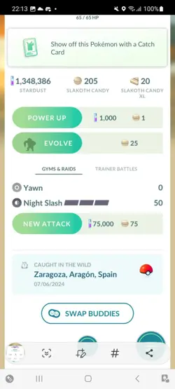 Pokemon Go Shiny Slakoth Blue Visor - Image 2