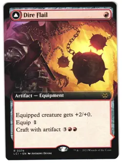 Dire Flail (Extended Art) 374 The Lost Caverns of Ixalan NM MTG - Image 1