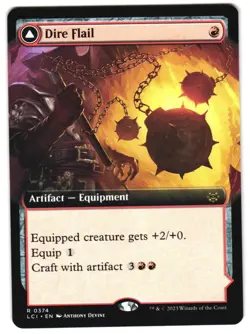 Dire Flail (Extended Art) 374 The Lost Caverns of Ixalan NM MTG - Image 1