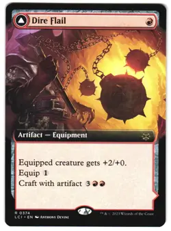 Dire Flail (Extended Art) 374 The Lost Caverns of Ixalan NM MTG - Image 1