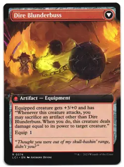 Dire Flail (Extended Art) 374 The Lost Caverns of Ixalan NM MTG - Image 2